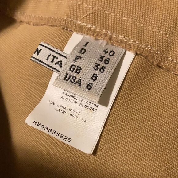 MOSCHINO Cheap and Chic Cotton Wool Blend Wide Leg Dress Pants Trousers Tan - Picture 4 of 9